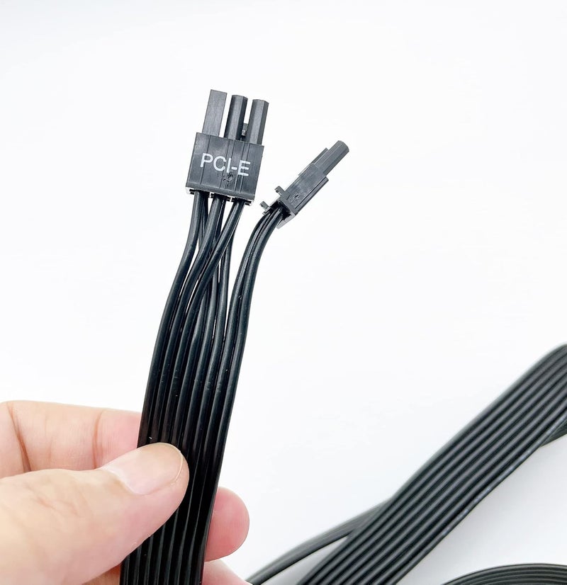 Certusfun PCIE Cable for Corsair, 65CM Male to Male 8 Pin to 6+2 Pin GPU Power Cable for Thermaltake, ARESGAME Modular Power Supply (25'') (Black 18AWG) - Image 5